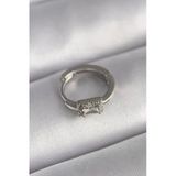 316L Çelik Gümüş Renk Kare Zirkon Taşlı Tragus Piercing Vice1395 3631
