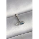 316L Çelik Gümüş Renk Mi Zirkon Taşlı Tragus Piercing Tj-Pr1285