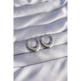 316L Çelik Gümüş Renk Oval Ayna Model Küpe - Lisinya - 001-Renkli