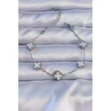 316L Çelik Gümüş Renk Sedefli Baby Boy Yonca Model Bileklik Tj-Bb6302
