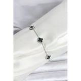 316L Çelik Gümüş Renk Siyah Baby Boy Yonca Bileklik - Tj-Bb8084