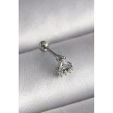 316L Çelik Gümüş Renk Üçgen Zirkon Taşlı Tragus Piercing Eb-53-Vice/(1395) 0977