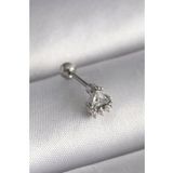 316L Çelik Gümüş Renk Üçgen Zirkon Taşlı Tragus Piercing - Tj-Pr1239
