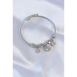 316L Çelik Gümüş Renk Zirkon Taşlı Cartier Model Charm Bileklik - EBJ240613W24948