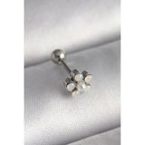 316L Çelik Gümüş Renk Zirkon Taşlı Çiçek Model Tragus Piercing Eb-53-Vice/(1395) 1008