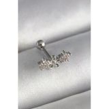 316L Çelik Gümüş Renk Zirkon Taşlı Çiçek Tragus Piercing P113465s7687