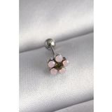 316L Çelik Gümüş Renk Zirkon Taşlı Çiçek Tragus Piercing - Tj-Pr1277