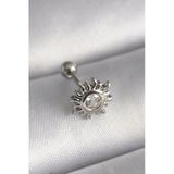 316L Çelik Gümüş Renk Zirkon Taşlı Güneş Tragus Piercing Eb-53-Vice/(1395) 1004