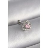 316L Çelik Gümüş Renk Zirkon Taşlı Kalp Tragus Piercing - Tj-Pr1231