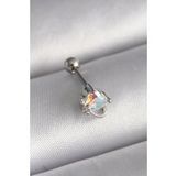 316L Çelik Gümüş Renk Zirkon Taşlı Kalp Tragus Piercing - Tj-Pr1243