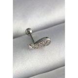 316L Çelik Gümüş Renk Zirkon Taşlı Kanat Tragus Piercing -1492