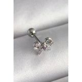 316L Çelik Gümüş Renk Zirkon Taşlı Kurdele Tragus Piercing 5886