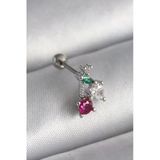 316L Çelik Gümüş Renk Zirkon Taşlı Tragus Piercing P113454s1835
