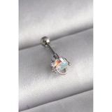 316L Çelik Gümüş Renk Zirkon Taşlı Tragus Piercing - Tj-Pr1243