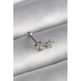 316L Çelik Gümüş Renk Zirkon Taşlı Yıldız Tragus Piercing 5886