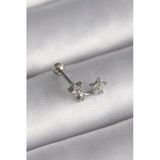 316L Çelik Gümüş Renk Zirkon Taşlı Yıldız Tragus Piercing Eb-53-Vice/(1395) 0981