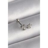 316L Çelik Gümüş Renk Zirkon Taşlı Yıldız Tragus Piercing - Lisinya