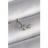 316L Çelik Gümüş Renk Zirkon Taşlı Yıldız Tragus Piercing - Tj-Pr1245