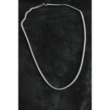 316L Çelik Oval Italyan Zincir Model Gümüş Renk Erkek Kolye - Lisinya - 001-Renkli