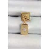 316L Çelik Sallantılı Zirkon Taşlı Kutup Yıldızı Figürlü Dikdörtgen Model Gold Renk Nomination Charm Vice1395 0210
