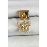 316L Çelik Sallantılı Zirkon Taşlı Model Gold Renk Nomination Charm