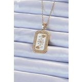 316l Çelik Zincir Altın Renk Mineli Zirkon Taşlı Göz Figür Tarot Kolye - Tj-bko9217