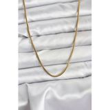 316L Çelik Zincir Gold Renk 60 Cm Yılan Zincir Kadın Kolye - Tj-Bko10682