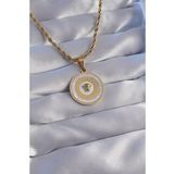 316L Çelik Zincir Gold Renk Mineli Burgu Zincirli Medusa Kolye - Tj-Bko8836