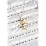 316L Çelik Zincir Gold Renk Uçak Model Kadın Kolye Eb-53-Vice/(1395) 3158