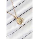 316L Çelik Zirkon Taşlı Ay ve Güneş Model Gold Renk Kadın Kolye - TJ-BKO10539