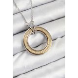 316L Çelik Zirkon Taşlı Dönen Daire Model Gold Ve Gümüş Renk Kadın Kolye
