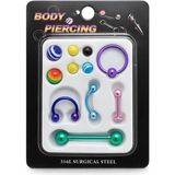 316L Cerrahi Çelik Renkli Body Piercing Seti