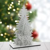 31x17cm Yılbaşı Dekor Demonte Çam Ahşap Ağaç ve Geyik