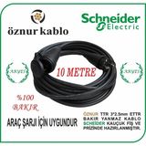 3*2.5 Ttr Bakır 10 Metre Schneider Kaucuk Prizli Uzatma Kablosu Araç Şarjı Için Uygundur - Siyah