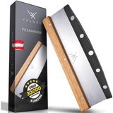32 cm Paslanmaz Çelik Pizza Bıçağı, Ahşap Saplı, Profesyonel ve Keskin Pizza Kesici