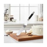 32 cm Siyah Çelik Pasta Sıvama Spatulası - Profesyonel Krema, Ganaj ve Hamur Spatulası - Kestane Akaju - Option-1