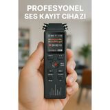 32 GB Premium Yeni Model LED Ekranlı Çift Mikrofonlu Profesyonel Ses Kayıt Cihazı TÜRKÇE MENÜLÜ