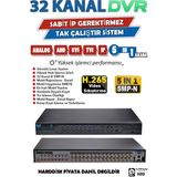 32 Kanal-5mp Ultra Hd H265 Dvr Kayıt Cihazı -Hareket- Araç ve Insan Algılama - H265+