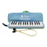 32 Tuş Melodika Çantalı Pastel Renk - Mavi