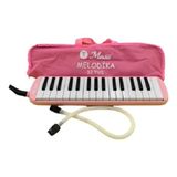 32 Tuş Melodika Çantalı Pastel Renk - Pembe