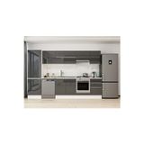 320X210 Cm High Gloss Mutfak Dolabı Mb-E90B60S50-1 High Gloss | Antrasit - Suntalam