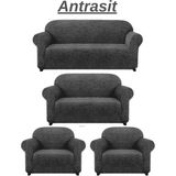 3+2+1+1dokuma Jakar Koltuk Örtüsü. Lastikli, Esnek, Yıkanabilir Koltuk, Kanepe, Çekyat Örtüsü/kılıfı - 180 x 230 cm - Antrasit