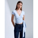 32923 Kısa Kollu Kruvaze Top-Açık Mavi 36