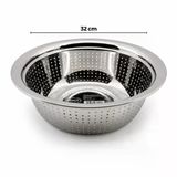 32Cm Kulpsuz Paslanmaz Metal Sepet Süzgeç (5570)