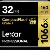 32GB Lexar Professional 1066x CompactFlash card, up to 160MB/s read 155MB/s write