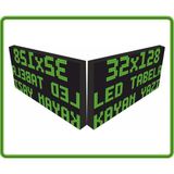 32X128CM Çift Taraflı LED Tabela Kayan Yazı Wifi (Telefondan Yazı Değiştirme) - Yeşil
