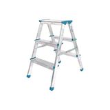 3+3 Çift Basamaklı Alüminyum Metal Merdiven Yükseklik = 69Cm Baş Genişlik = 8Cm (5224)