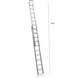 3+3 Toplam 6 Metre Endüstriyel Alüminyum Sürgülü (Ptt) Merdiveni - Seçenek 1