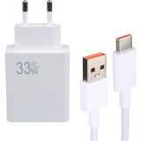 33 Watt Turbo USB Şarj Başlık Adaptörü + Type-C Kablo, 1 Metre, Qc 3.0 Hızlı Şarj Göstergel - Renkli