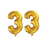 33 Yaş Sayı Folyo Balon Gold 40 İnç 100 cm